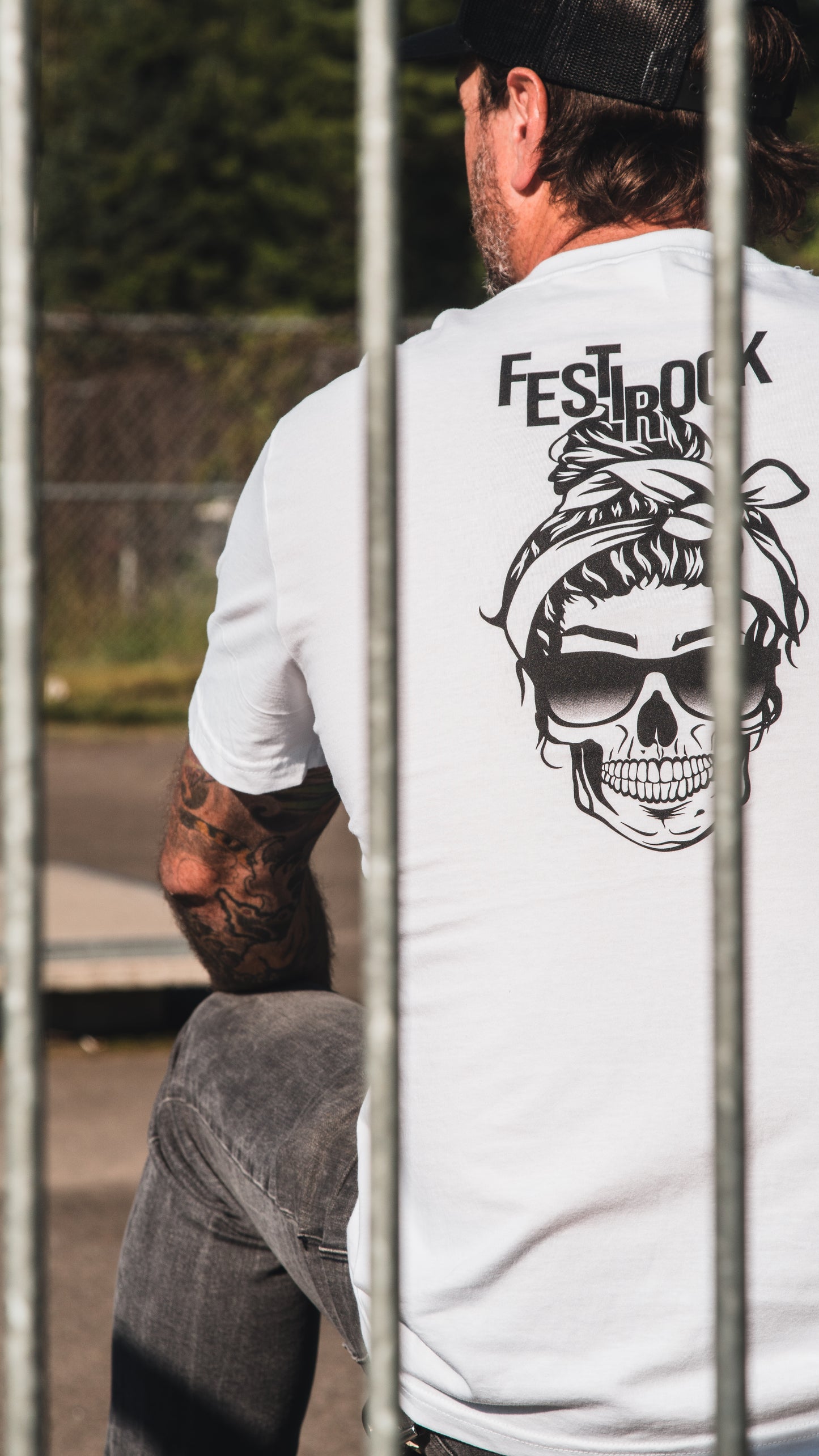 T-shirt à manches courtes blanc - FestiRock