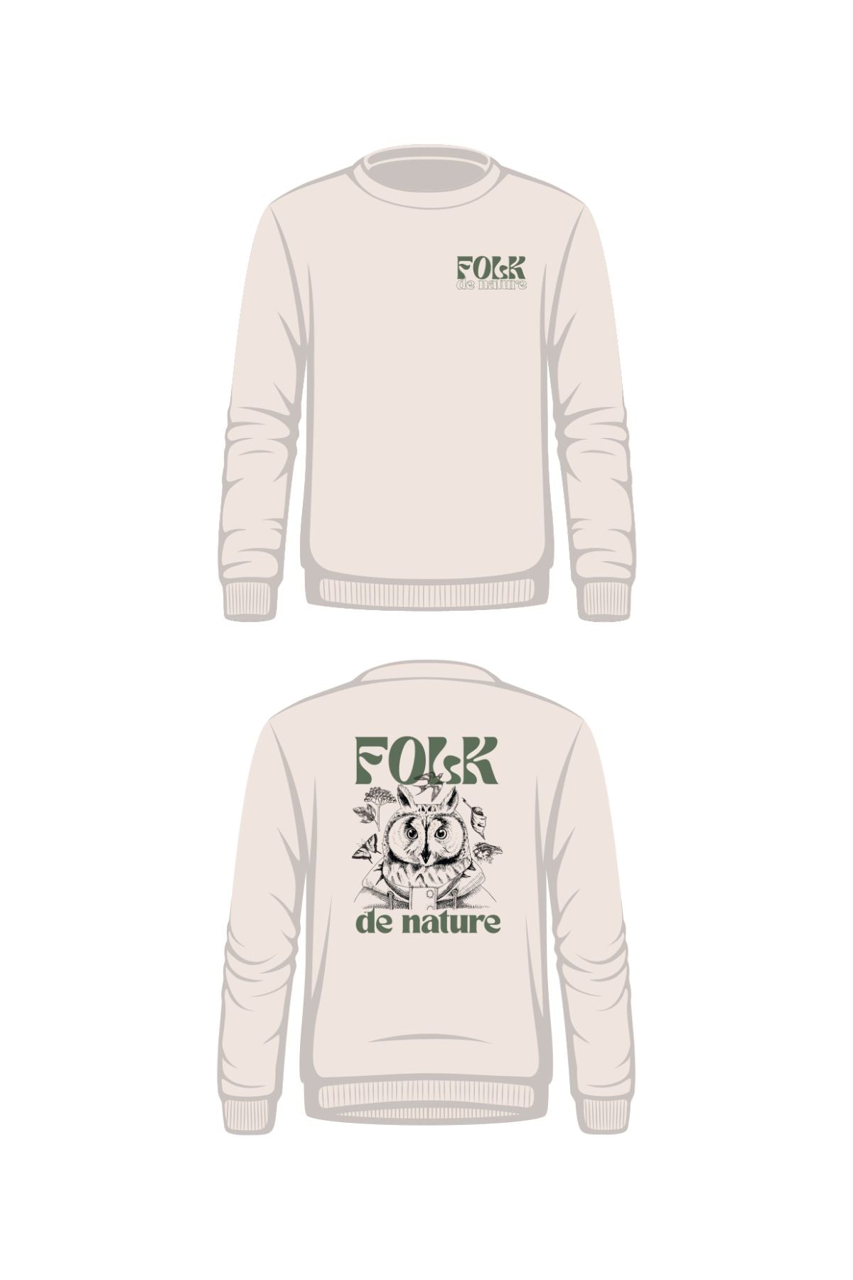 Chandail à manches longues crème - Folk de nature