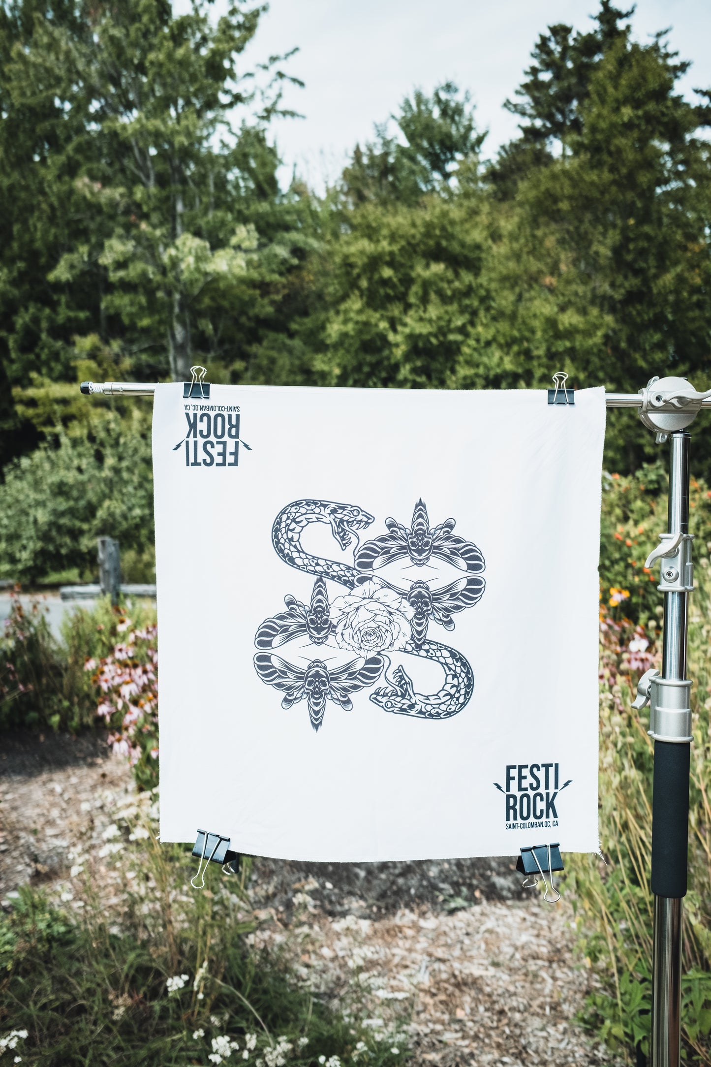 Bandana blanc à motifs - FestiRock