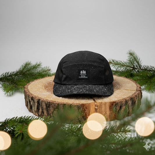 ARTICLE EN PRÉVENTE! | Casquette sportive en nylon noire 5 panneaux avec logo