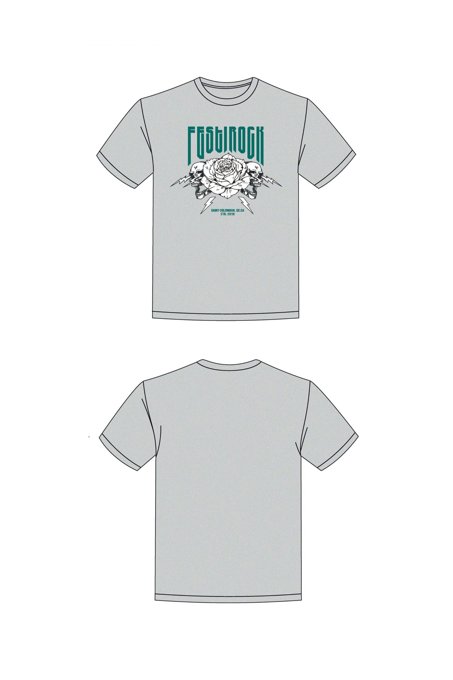 T-shirt à manches courtes gris - FestiRock