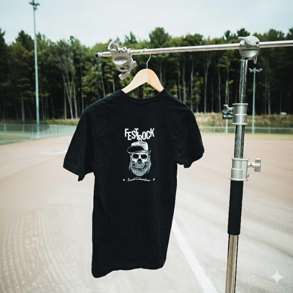 T-shirt à manches courtes noir à tête de mort junior - FestiRock