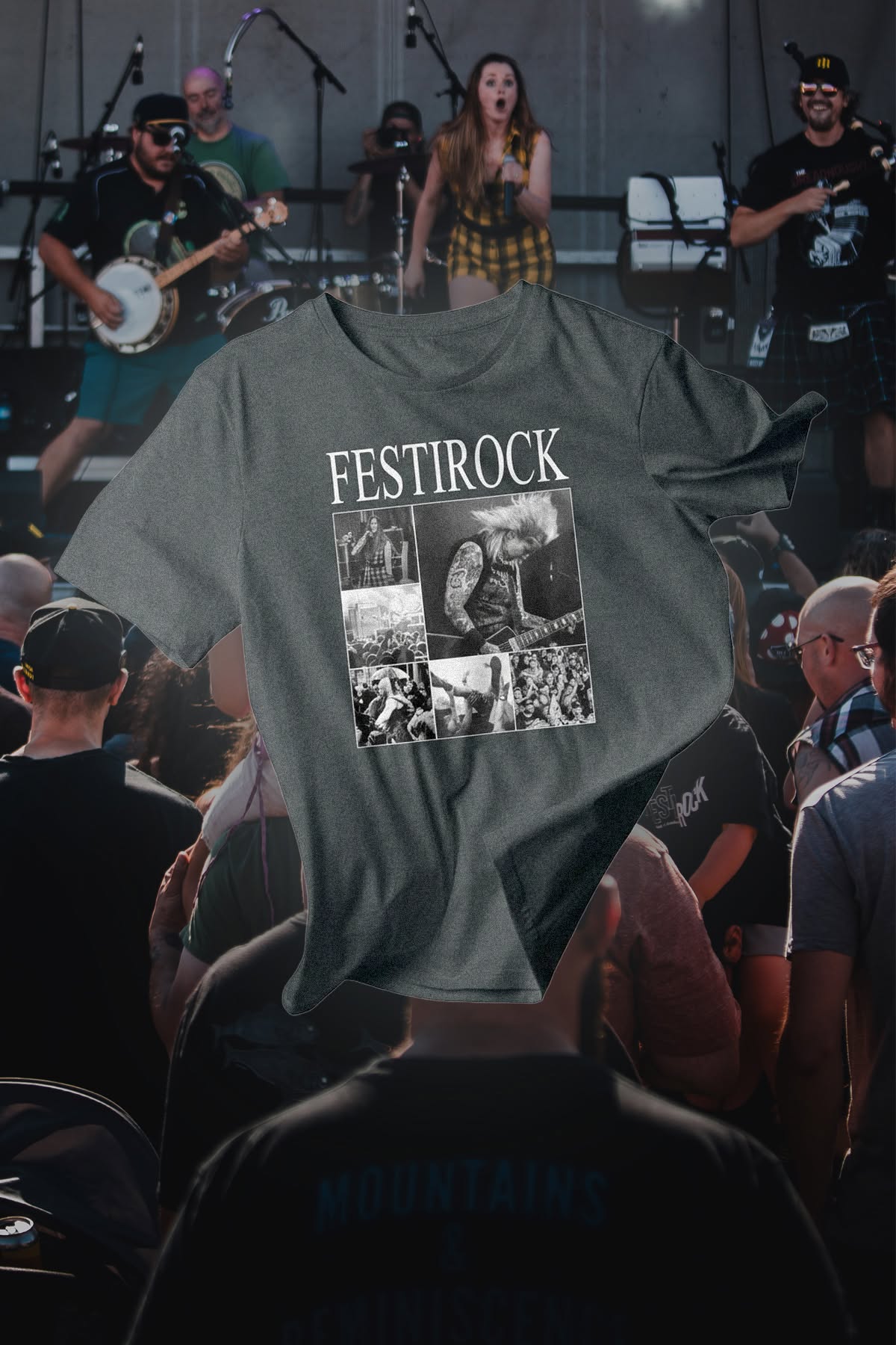 T-shirt à manches courtes gris - FestiRock